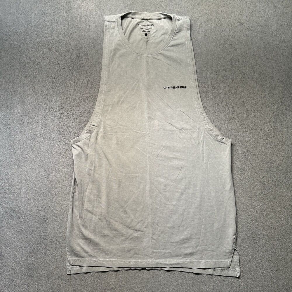 Gymreapers Mens Large Tank Top Gray Athletic Gym Fitness Muscle Sleeveless